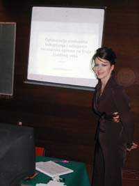 Jelena Milojkovic defending her MSc thesis